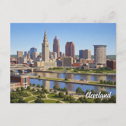 Carte Postale Skyline Cleveland Ohio (Devant)