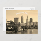 Carte Postale Skyline Cleveland Sepia River (Devant / Derrière)