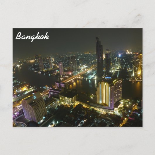 Carte Postale Skyline de Bangkok la nuit (Devant)