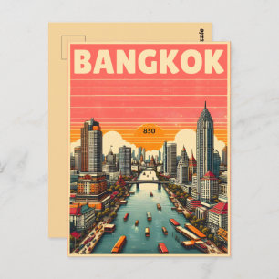 Carte Postale Skyline de Bangkok - Thailande cadeaux de voyage