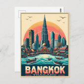 Carte Postale Skyline de Bangkok - Thailande cadeaux de voyage (Devant / Derrière)