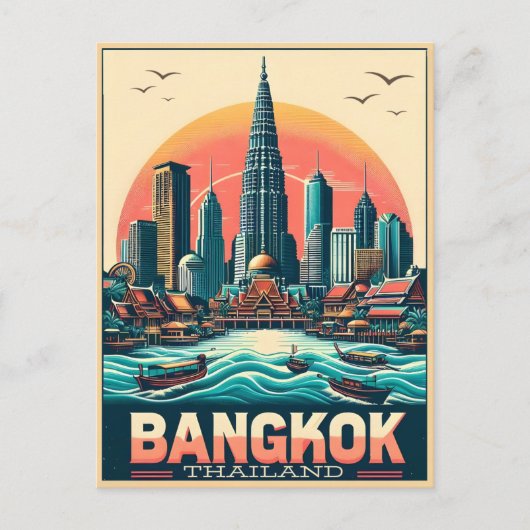 Carte Postale Skyline de Bangkok - Thailande cadeaux de voyage (Devant)