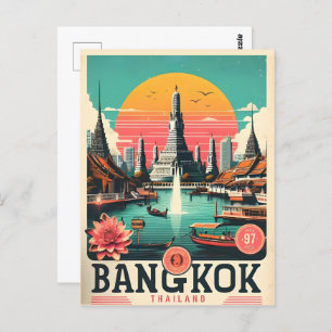 Carte Postale Skyline de Bangkok - Thailande cadeaux de voyage