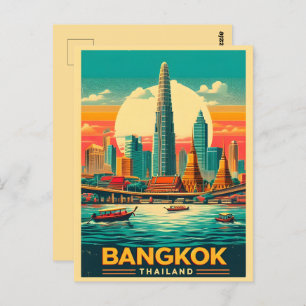 Carte Postale Skyline de Bangkok - Thailande cadeaux de voyage
