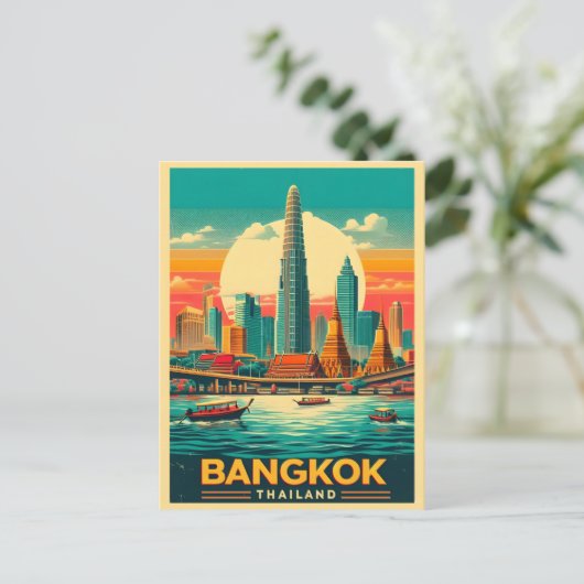 Carte Postale Skyline de Bangkok - Thailande cadeaux de voyage (Debout devant)