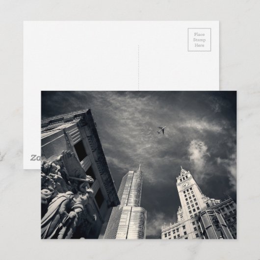 Carte Postale Skyline de Chicago (Devant / Derrière)