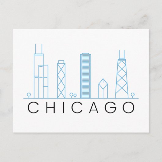 Carte Postale Skyline de Chicago (Devant)