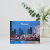 Carte Postale Skyline de Chicago Ferris Wheel (Debout devant)