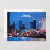 Carte Postale Skyline de Chicago Ferris Wheel (Devant / Derrière)