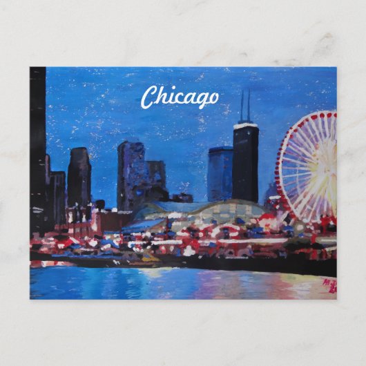 Carte Postale Skyline de Chicago Ferris Wheel (Devant)
