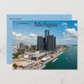 Carte Postale Skyline de Detroit Michigan (Devant / Derrière)