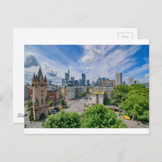 Carte Postale Skyline de Francfort (Devant / Derrière)