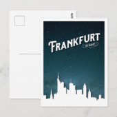 Carte Postale Skyline de Francfort par nuit, Allemagne (Devant / Derrière)