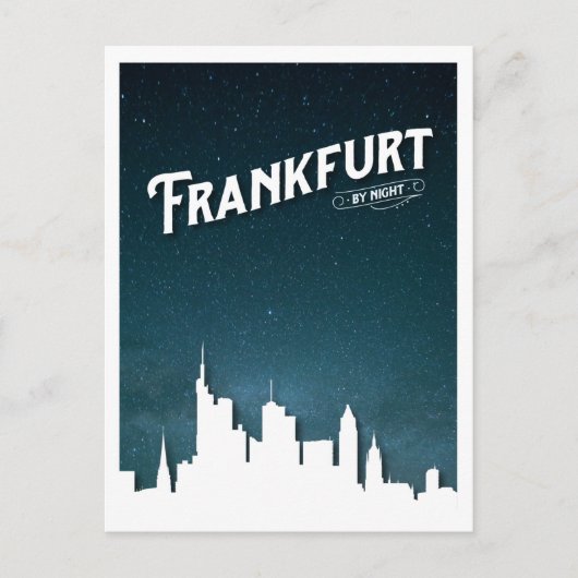 Carte Postale Skyline de Francfort par nuit, Allemagne (Devant)