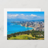 Carte Postale Skyline de Honolulu, Hawaii. (Devant / Derrière)
