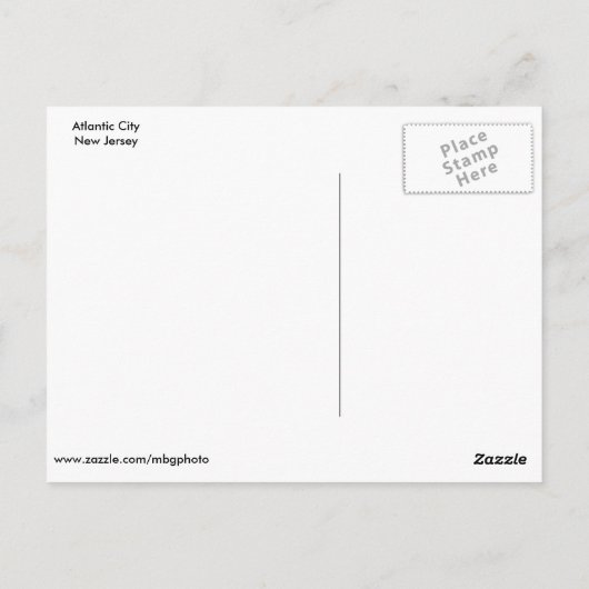 Carte Postale Skyline de la ville d'Atlantique (Dos)