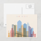 Carte Postale Skyline de la ville de San Diego (Devant / Derrière)