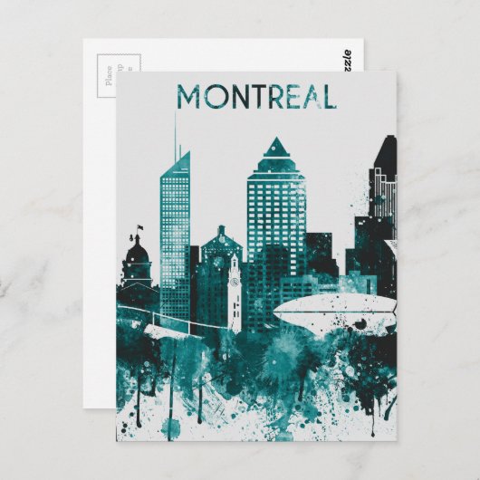 Carte Postale Skyline de Montréal (Devant / Derrière)