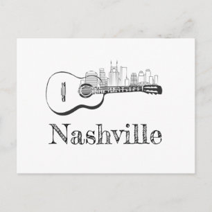 Carte Postale Skyline de Nashville Guitar