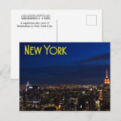 Carte Postale Skyline de New York (Devant / Derrière)