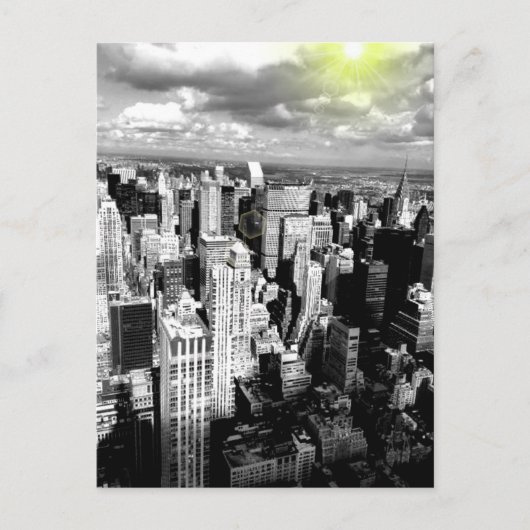 Carte Postale Skyline de New York en noir et blanc (Devant)