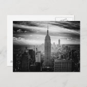 Carte Postale Skyline de New York en noir et blanc (Devant / Derrière)