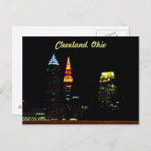 Carte Postale Skyline de nuit Cleveland (Devant / Derrière)
