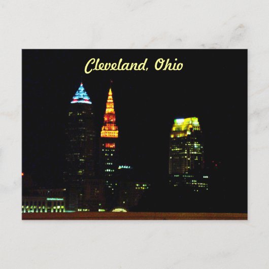 Carte Postale Skyline de nuit Cleveland (Devant)
