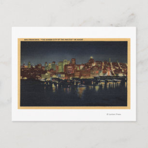Carte Postale Skyline de nuit de "La ville reine de
