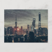 Carte Postale Skyline de nuit de Shanghai (Devant)