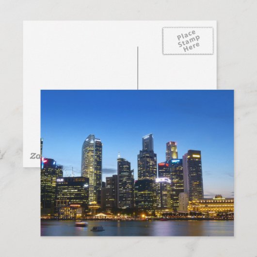 Carte Postale Skyline de Singapour (Devant / Derrière)