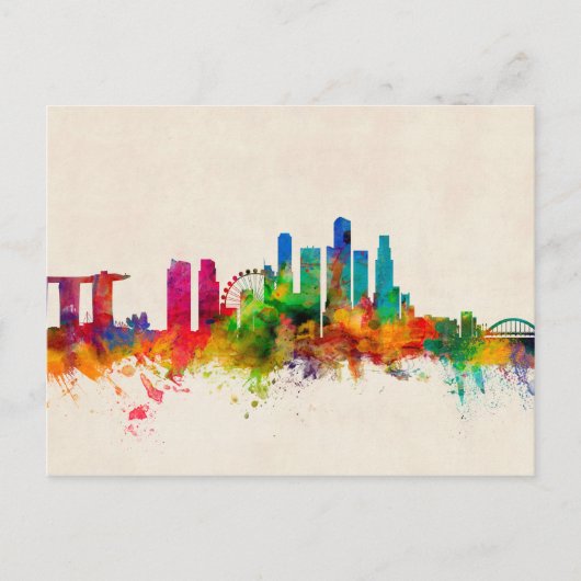 Carte Postale Skyline de Singapour (Devant)