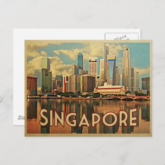 Carte Postale Skyline de Singapour (Devant / Derrière)