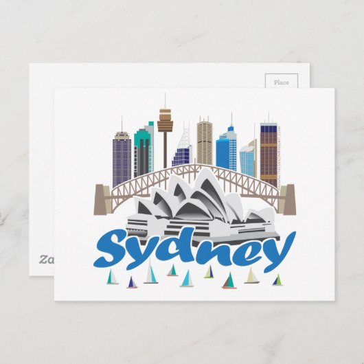 Carte Postale Skyline de Sydney (Devant / Derrière)