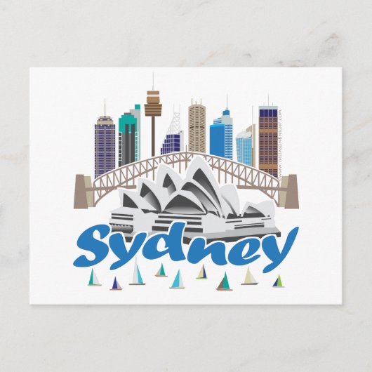 Carte Postale Skyline de Sydney (Devant)
