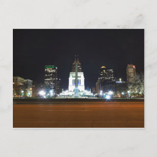 Carte Postale Skyline d'Indianapolis la nuit