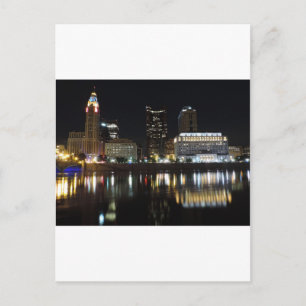 Carte Postale Skyline du centre-ville de Columbus la nuit