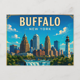Carte Postale 🌊 Skyline et front de mer de Buffalo New York