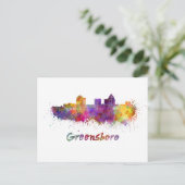 Carte Postale Skyline Greensboro en aquarelle (Debout devant)