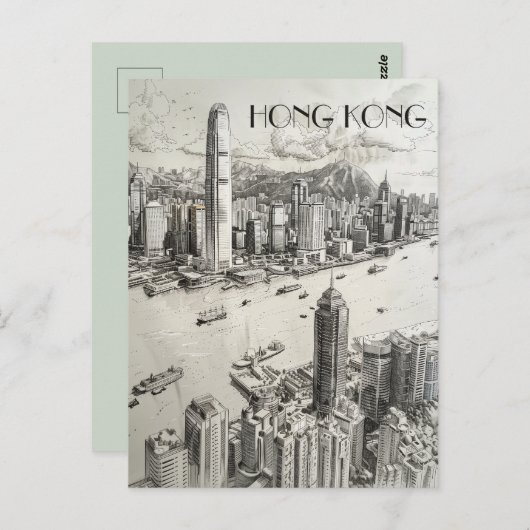 Carte Postale Skyline Hong Kong (Devant / Derrière)