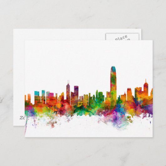 Carte Postale Skyline Hong Kong (Devant / Derrière)