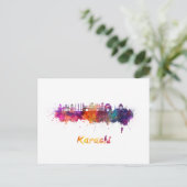 Carte Postale Skyline Karachi en aquarelle (Debout devant)