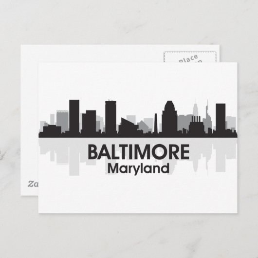 Carte Postale Skyline Maryland Baltimore (Devant / Derrière)