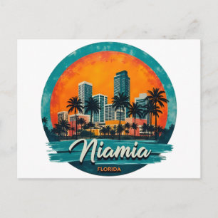 Carte Postale Skyline Miami City Floride