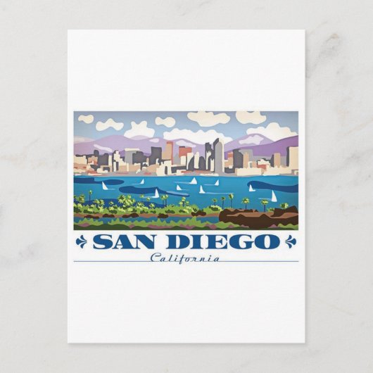 Carte Postale Skyline San Diego (Devant)