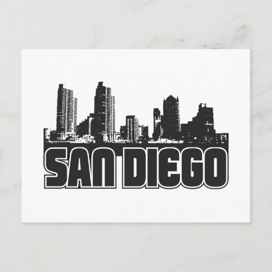 Carte Postale Skyline San Diego (Devant)