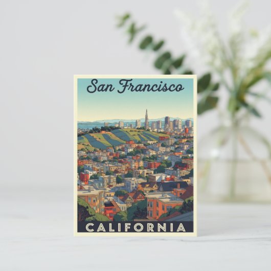 Carte Postale Skyline San Francisco avec collines ondoyantes (Debout devant)