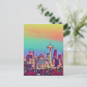 Carte Postale Skyline Seattle Abstrait (Debout devant)