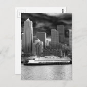 Carte Postale skyline seattle noir et blanc (Devant / Derrière)