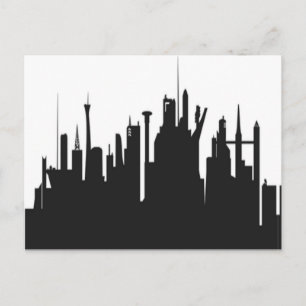 Carte Postale Skyline urbain futuriste